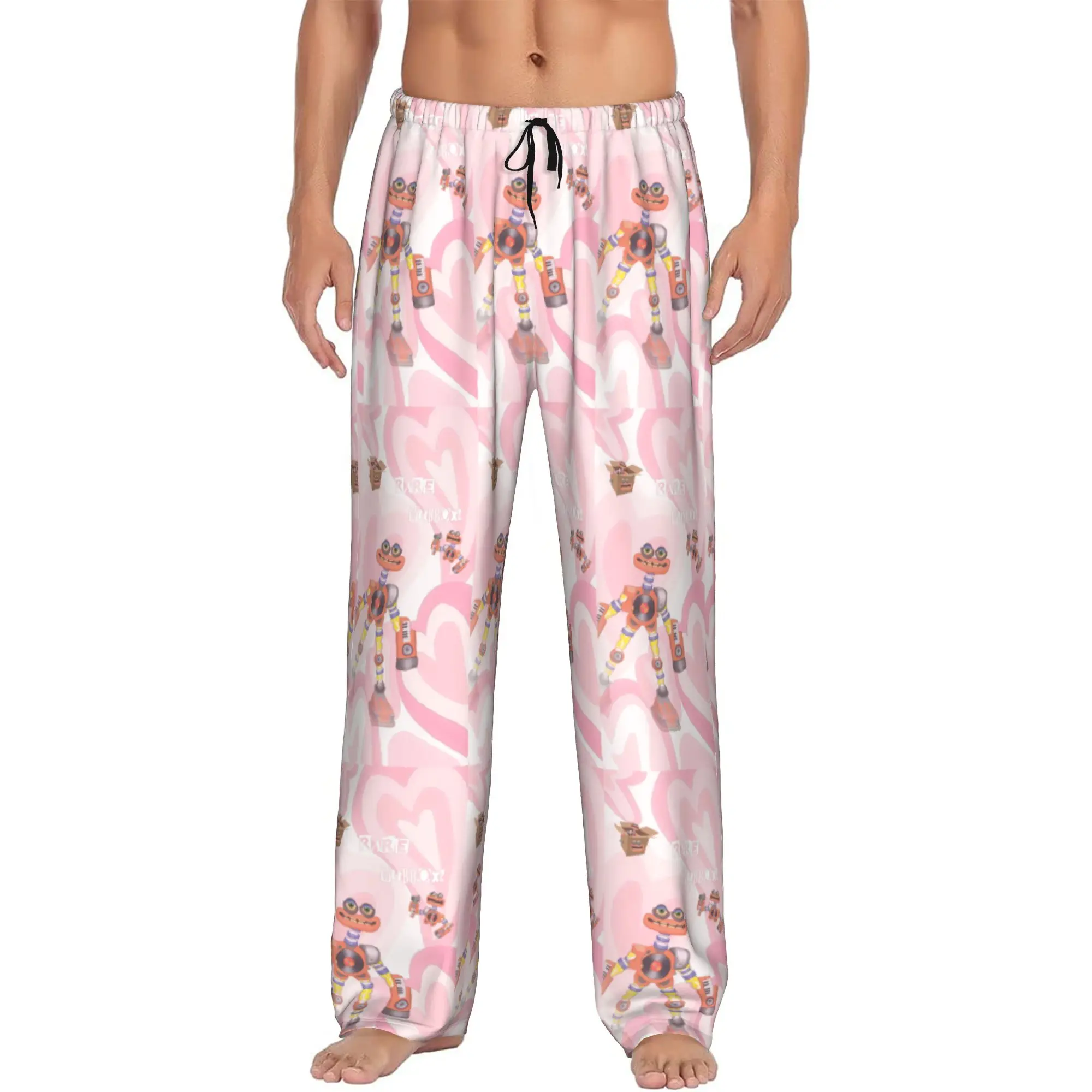 Custom Print Men My S-Singing Cartoon Monsters Pajama Pants Video Games Sleepwear Sleep Lounge Bottoms with Pockets