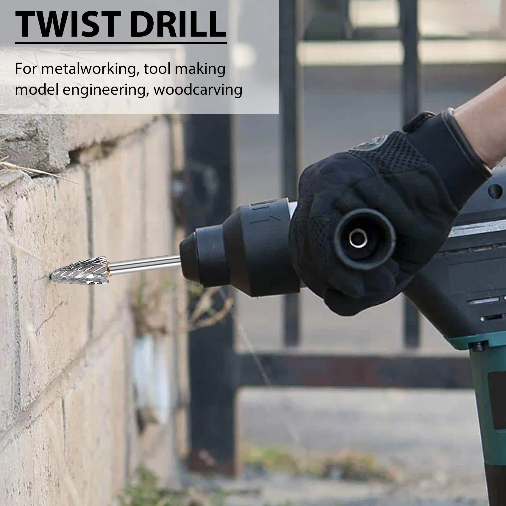 10Pc 4 Inch Long Double Cut Tungsten Solid Carbide Rotary Burrs Set 1/8 Inch(3mm) Shank Twist Drill Bit for Rotary Tools