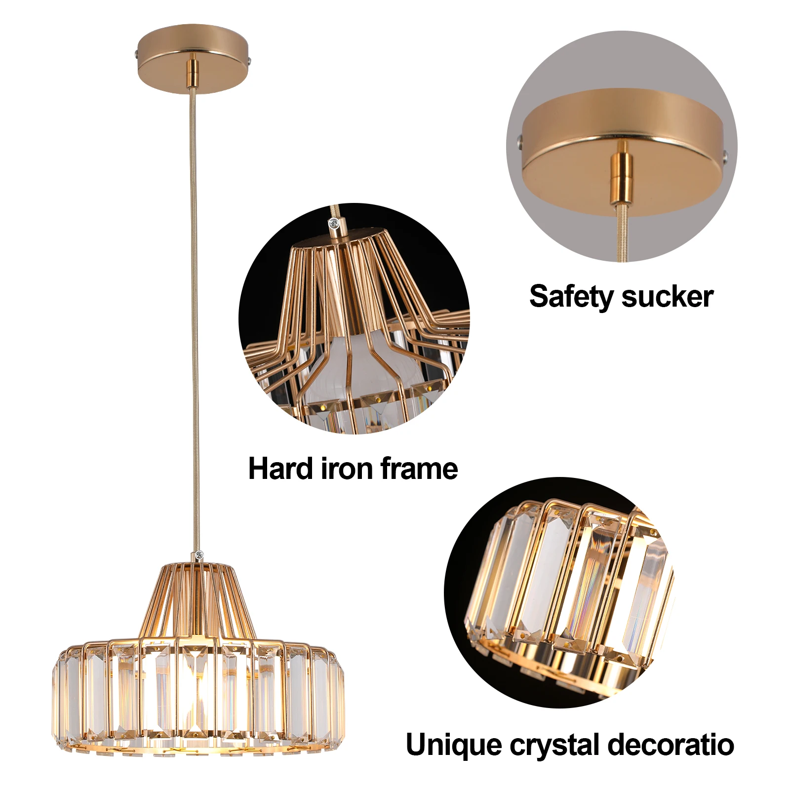 Modern Pendant Light Nordic Luxury Crystal Ceiling Lamp Corridor Aisle LED Chandelier Decor Hanging Fixture Living Dining Room