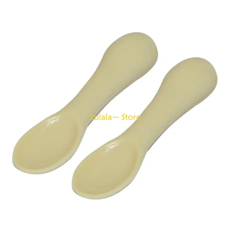 Y4QA الطفل ملعقة التغذية الذاتية أدوات المطبخ طفل أدوات المائدة المحمولة أكل التدريب ملعقة الاطفال الأكل تغذية لوازم 2 قطعة #4