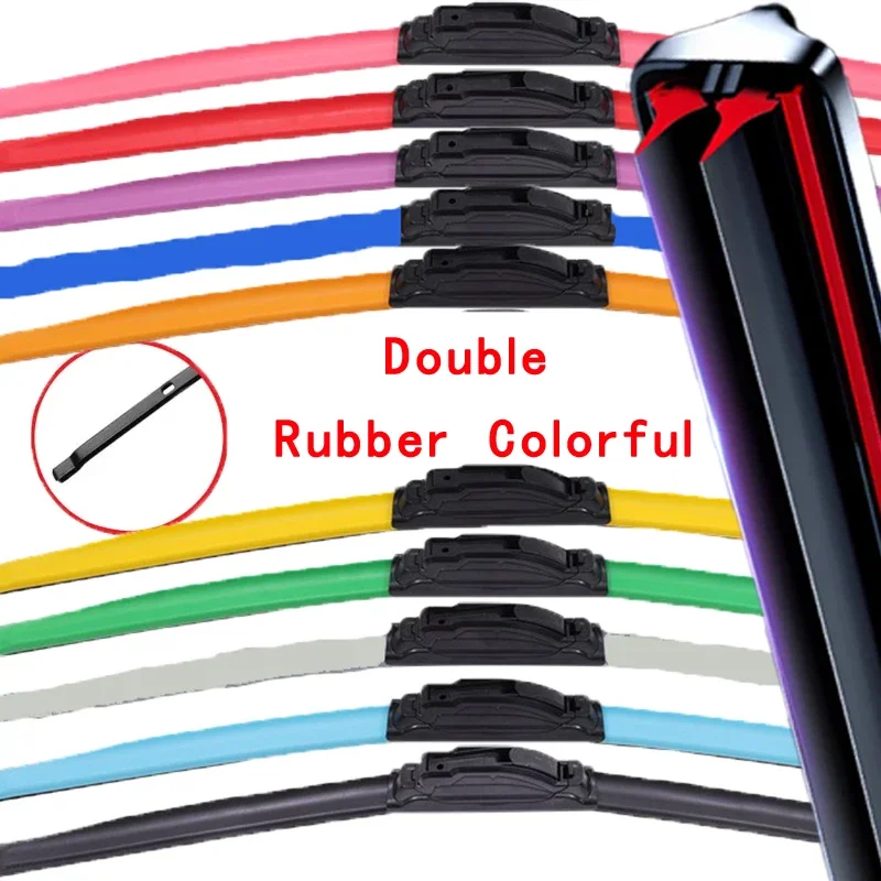 Colorful BAYONET ARM Car Windshield Wiper blades Universal Soft Double layer Rubber Frameless Bracketless 16\