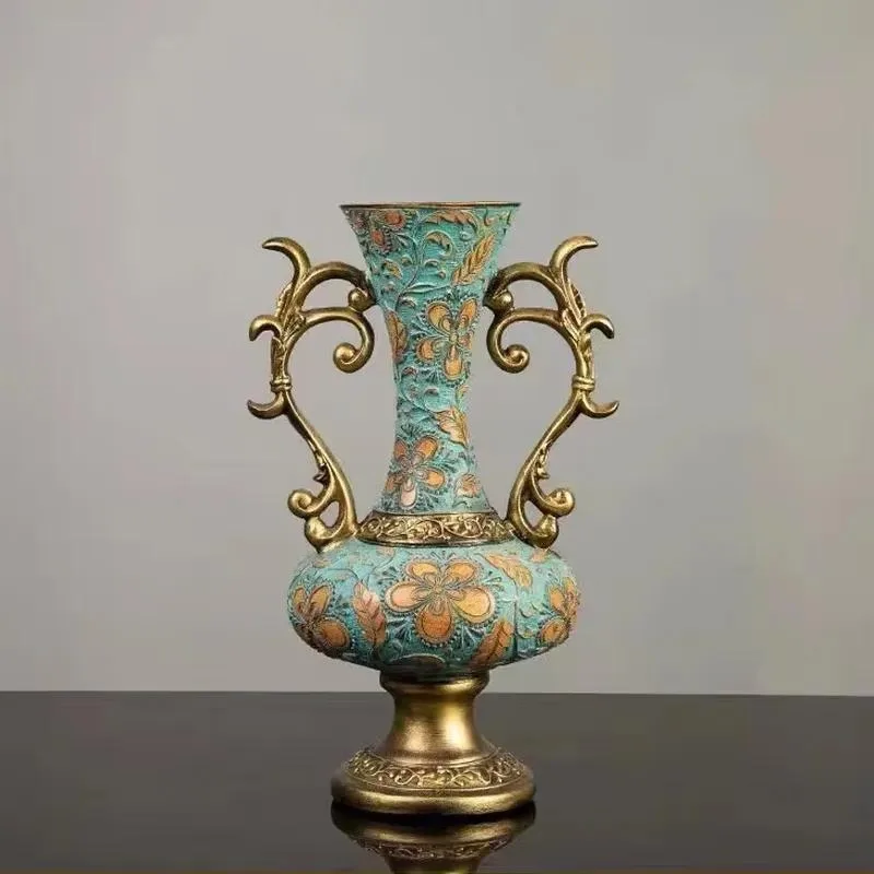 European high-grade ceramic enamel antique retro luxury flower pot home decoration vase ornament new house
