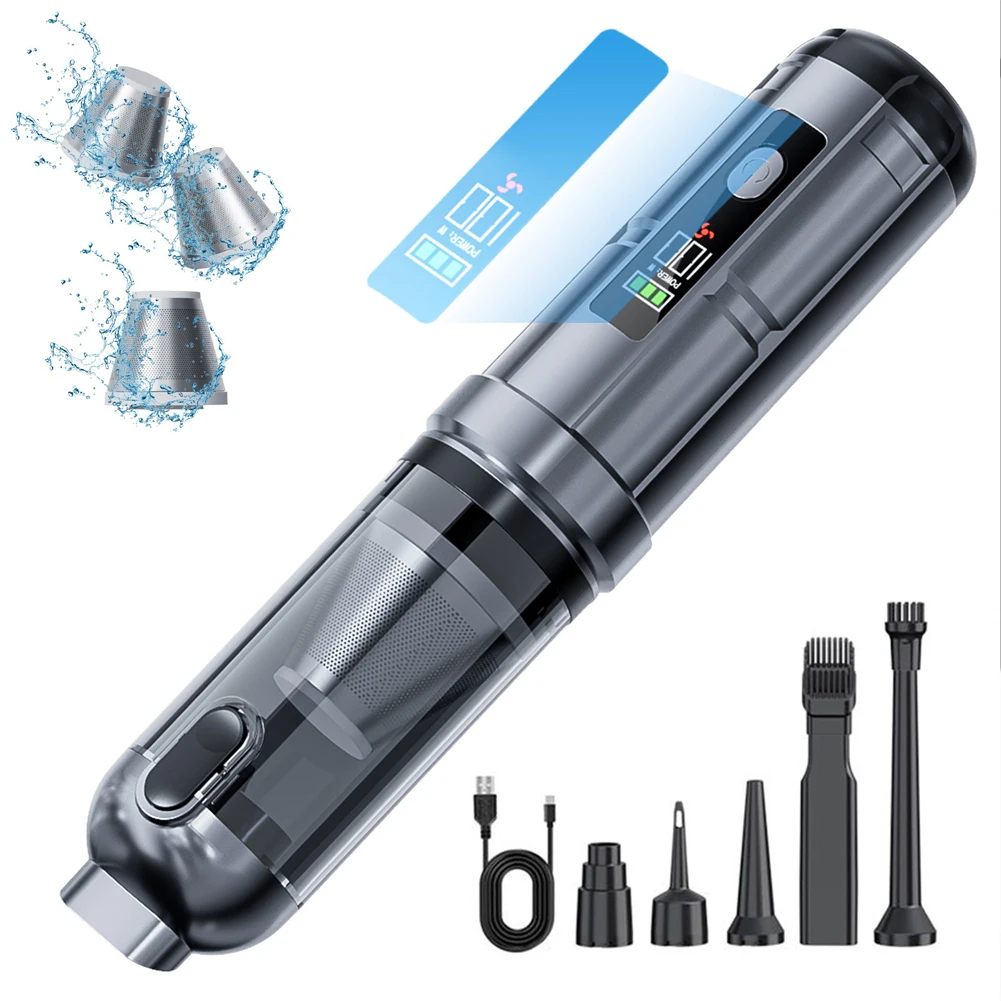 

15000PA High Power Mini Vacuum Cleaner with Brushless Motor Handheld Vacuum Portable Cordless Compressed Air Duster for Car Home