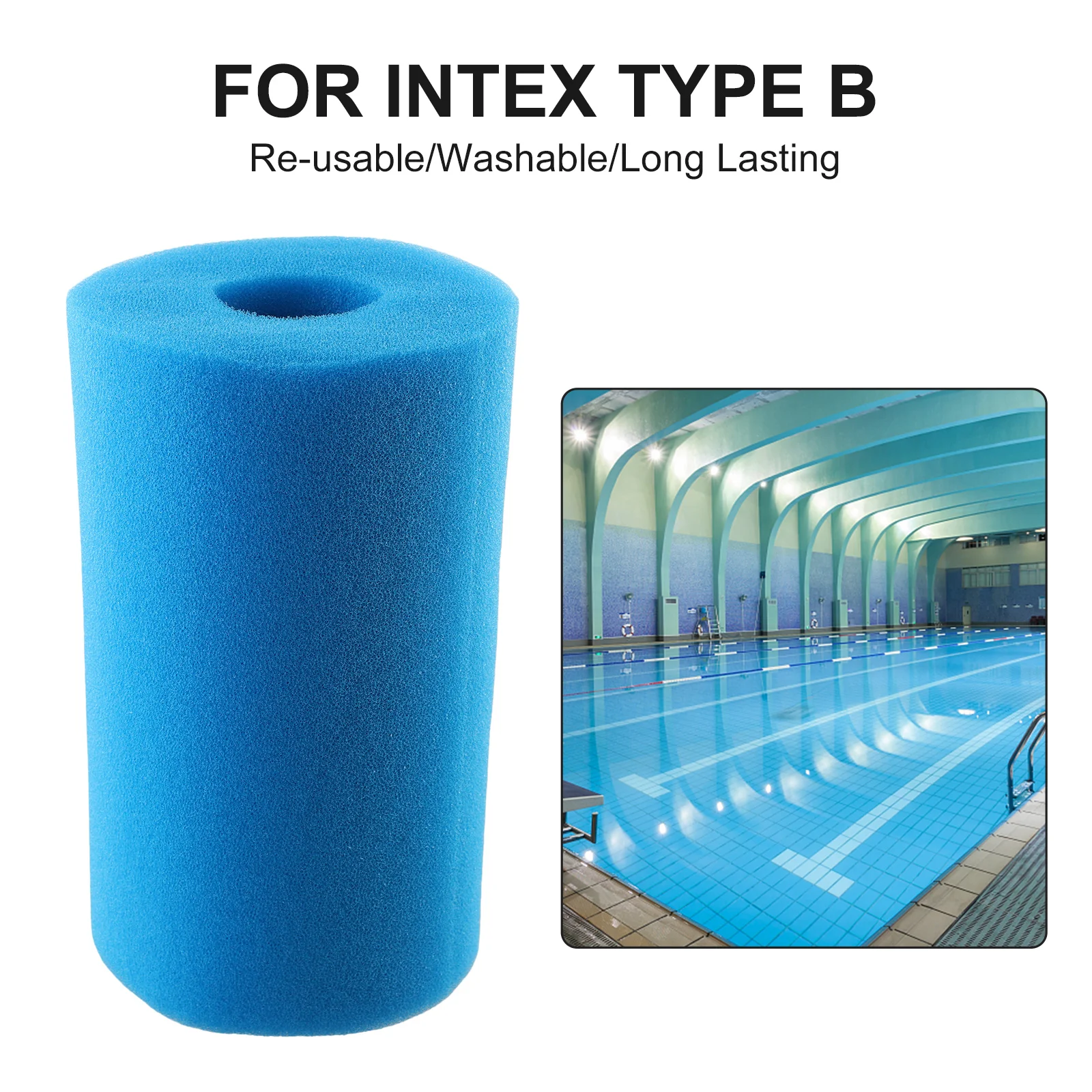 1 Pc Reusable Washable  Swimming Pool Filter Foam Sponge  Cartridge For Intex Type B Filter  Sponge Pool Cleaner Accessories