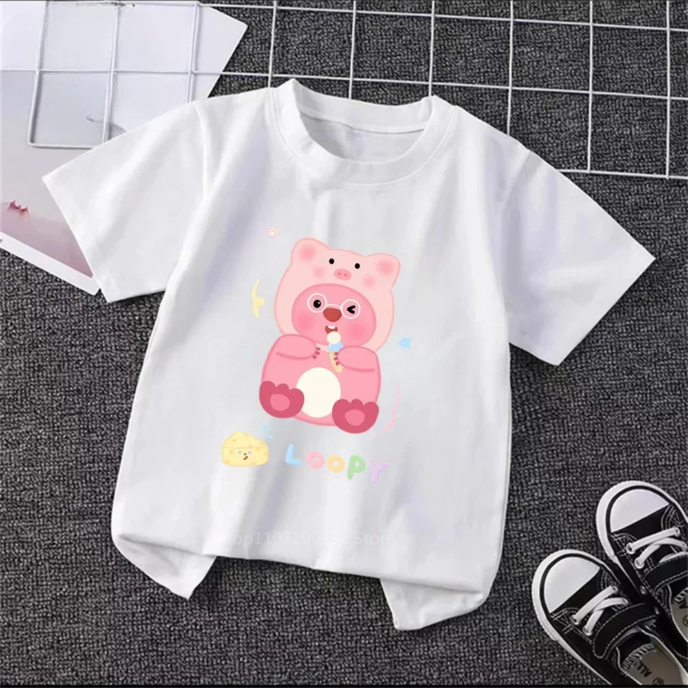 Loopy Korean Trendy Cartoons on T-shirts! Soft, Breathable Shortsleeve Tops for Boys & Girls, Perfect Birthday Presents