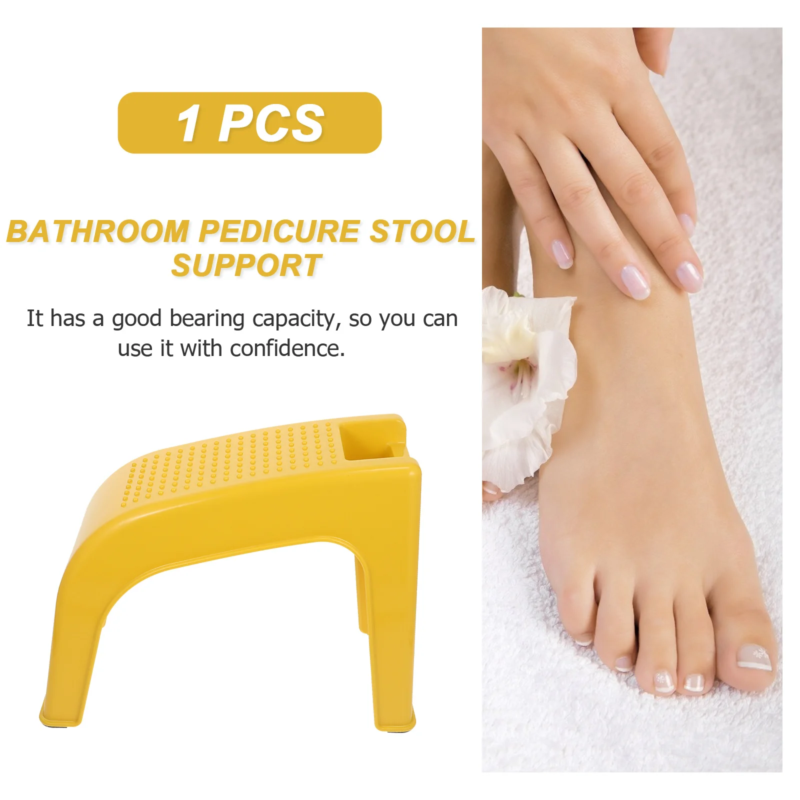

1Pcs Practical Pedicure Tool Good Bearing Capacity Non-Slip Design Comfortable Pedicure Experience Foot Care Stool