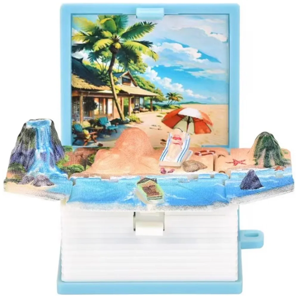 

1 PCS 3D Foldable Pop-Up Book New Sunshine Beach Toy Folding Poping-Up Books Hot Sunny Seabeach Sandy Sandbeach Sandy Sands Toys