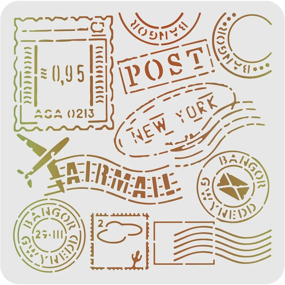 Plastic Reusable Drawing Painting Stencils Templates for Painting on Scrapbook Paper Wall Fabric Floor Furniture Wood Square