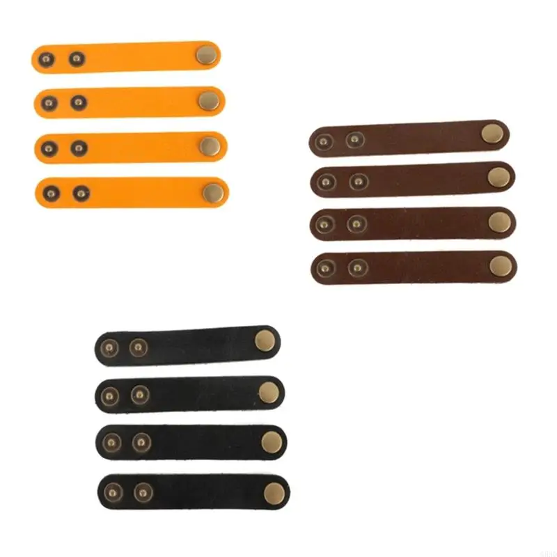 

G5AD 4Pcs Fixing Tension Strap Tie Up Leather Bandage Universal Motorcycle Oil Pipe/Tubing/Throttle/Brake Clutch Cable Ties