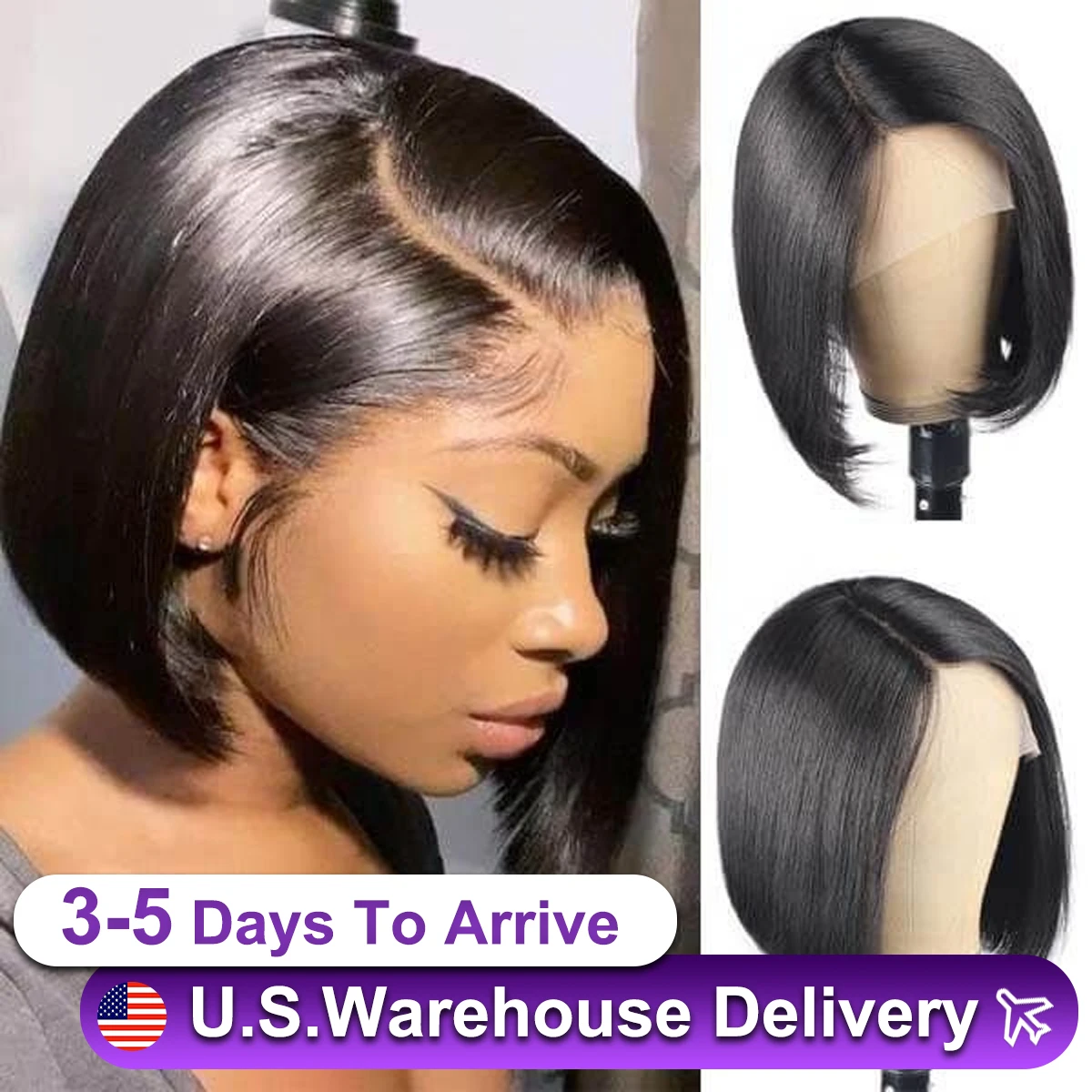 180% Density Straight Bob Wig Lace Front Human Hair Wigs For Women Transparent Brazilian Lace Frontal Wig Human Hair