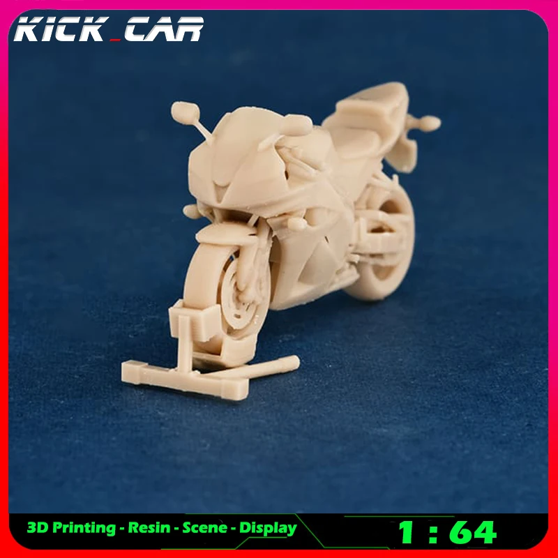 Kicarmod 1/64 Motorrad (ohne Jiffy-Ständer) Modellauto Diorama ungefärbtes Harz Garage Szene Dekoration Simulation Szene Spielzeug – Detail 12