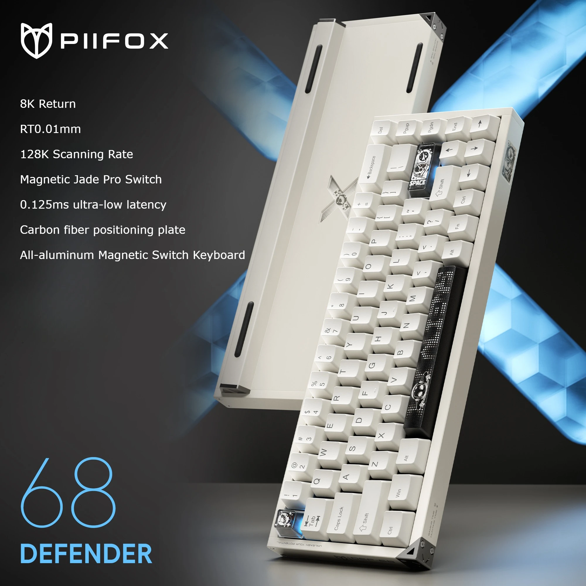 

Piifox DEFENDER68 HE Magnetic Switch Keyboard Hall Effect RT 0.01mm 8K Ultra-low Latency Gamer Keyboard for Gaming Accessories