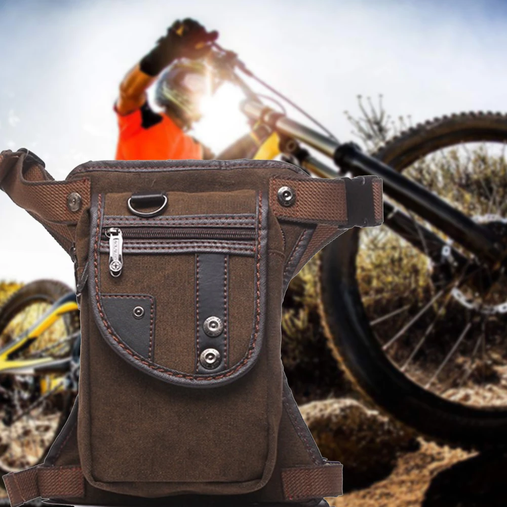 Motorcycle Bag Motorcyclist Riders Waist Bag Drop Leg Bag Fanny Pack Men Military Tactical Travel Riding Canvas Messenger Bags