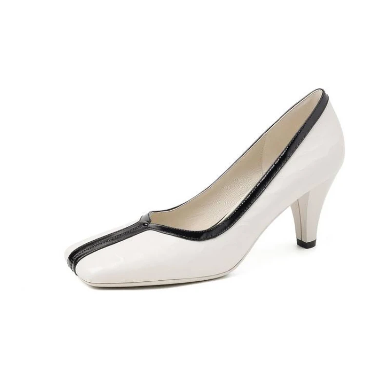 Pumps women shoes   Thick Heel  Slip-On  shoes for women new styles  Fashion trend  Light Weight  Square toes simple and elegant