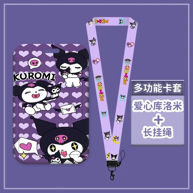 

sanrio Kuromi Cartoon Student Card Holder School Badge Plate Access Card Meal Card Student Transit Card Bus Card Girl Gift