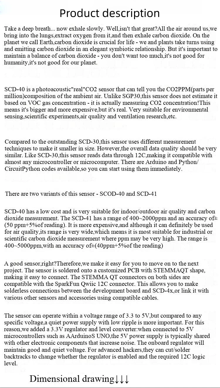 I2C SCD41 Echter CO2-, Temperatur- und Feuchtigkeitssensor für Qwiic – Detail 2