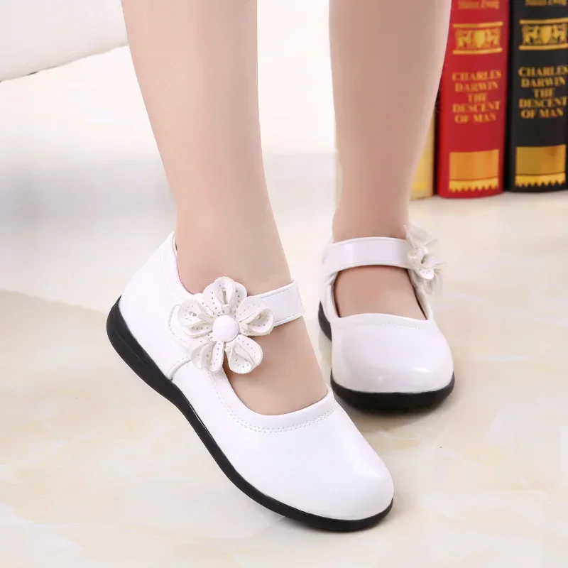 Baby Girls Princess Cute Kids Sandals Flower Elegant Leather Shoes Comfortable Thick Sole Catwalk Fashion Spring/summer Students