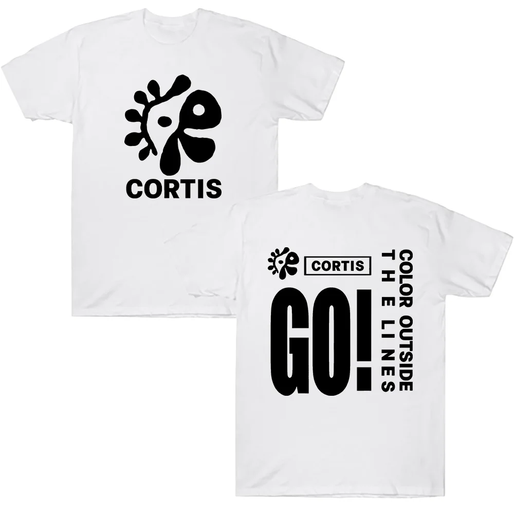 Camiseta de Moda Cortis New Boy Group "GO" com Estampa de Desenho Animado, T-SHIRT Casual de Algodão com Gola Redonda e Manga Curta para Mulheres e Ho
