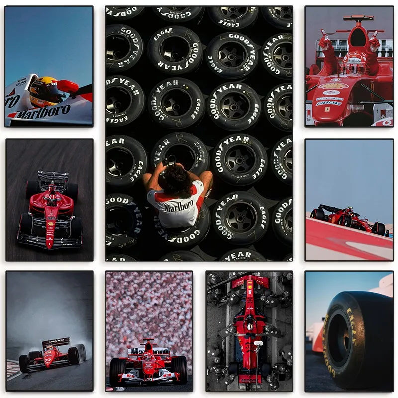 Retro Style Race Cars Poster Vintage Aesthetic Racing Track Canvas Art Painting Wall Car Enthusiasts Living Room Home Decor Gift