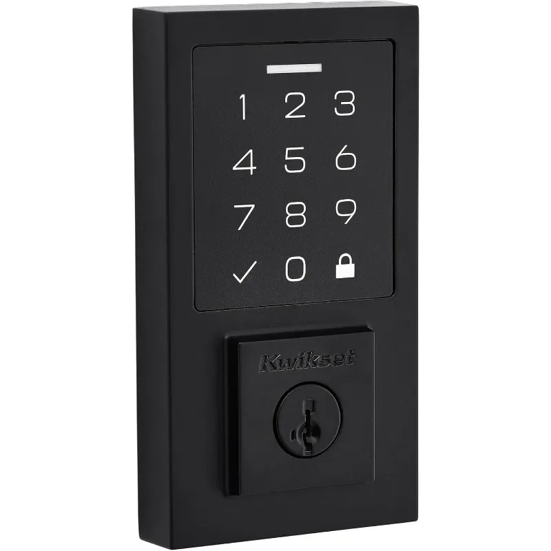 Kwikset SmartCode 270 Keyless Electronic Contemporary Touchpad Deadbolt, Auto Door Lock, SmartKey Re-Key Security, Matte Black