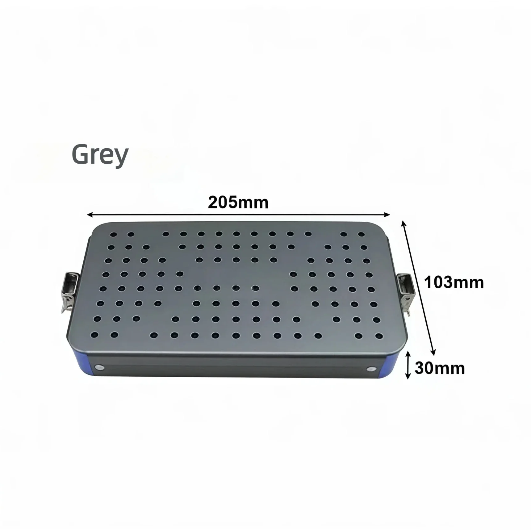 Single Layer Aluminum Sterilization Tray Case, Ophthalmic Instrument Sterilizing Tool Box for Autoclave Use.