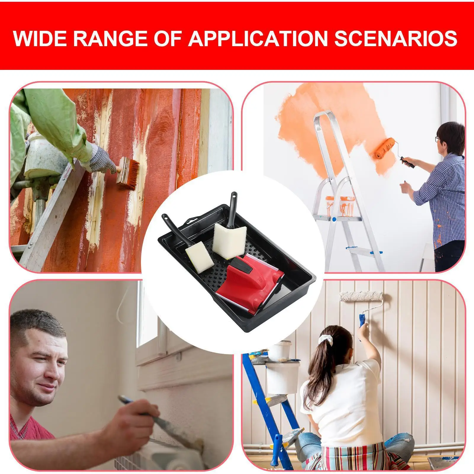 4pcs Paint Edger เครื่องมือมุมขนาดเล็กจิตรกรรมเครื่องมือขอบจิตรกร Touch-up Pad ปฏิบัติ Precision Paint Edger เครื่องมือ
