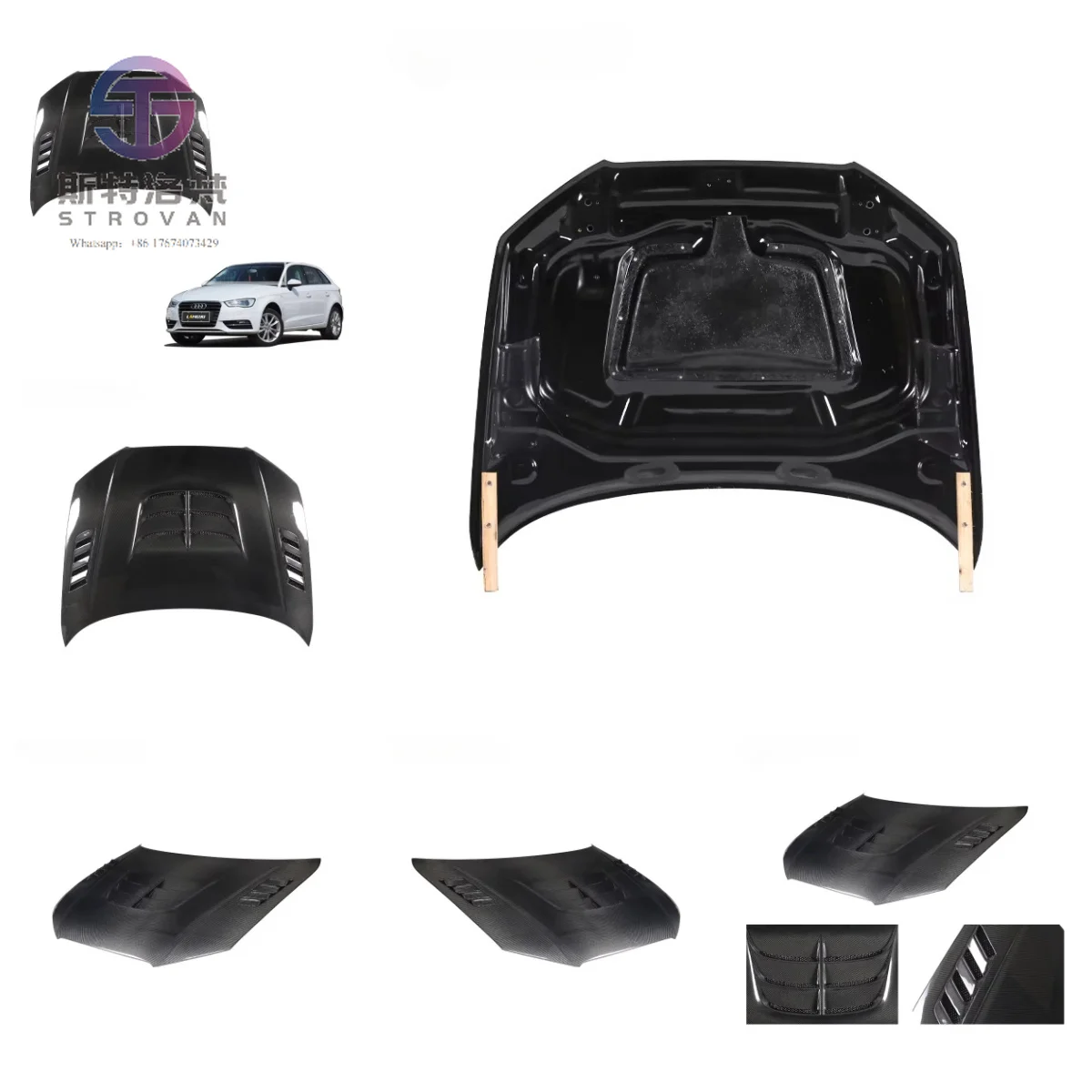 

Cc Car Exterior Parts A3 Modify V Style Carbon Fiber Front Bonnet Hood for A3 2013-2018 Engine Hoods
