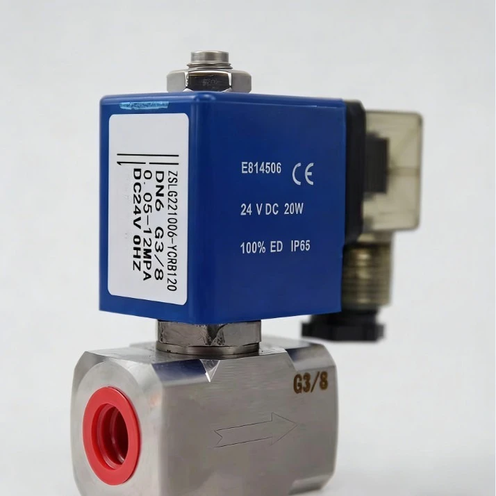 12MPa High Pressure Stainless Steel Solenoid Valve, Normally Closed Piston Type for Water & Gas, 2/3/4 Minute Ports