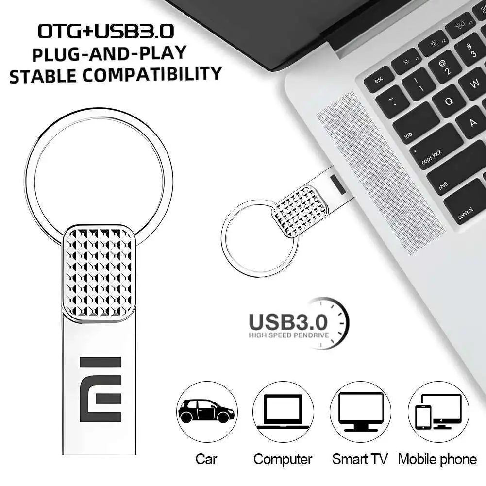 Мини-ручка Xiaomi, интерфейс USB Type C OTG 2 ТБ, 512 ГБ, портативный металлический флэш-накопитель USB 3,2 для телефона, электронная коммерция, память USB