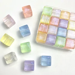 12/14mm 10Pcs Acrylic Beads Square Smooth Spacer Beads For Jewellery Making Supplies Bracelets Necklace Crafts DIY Accessories