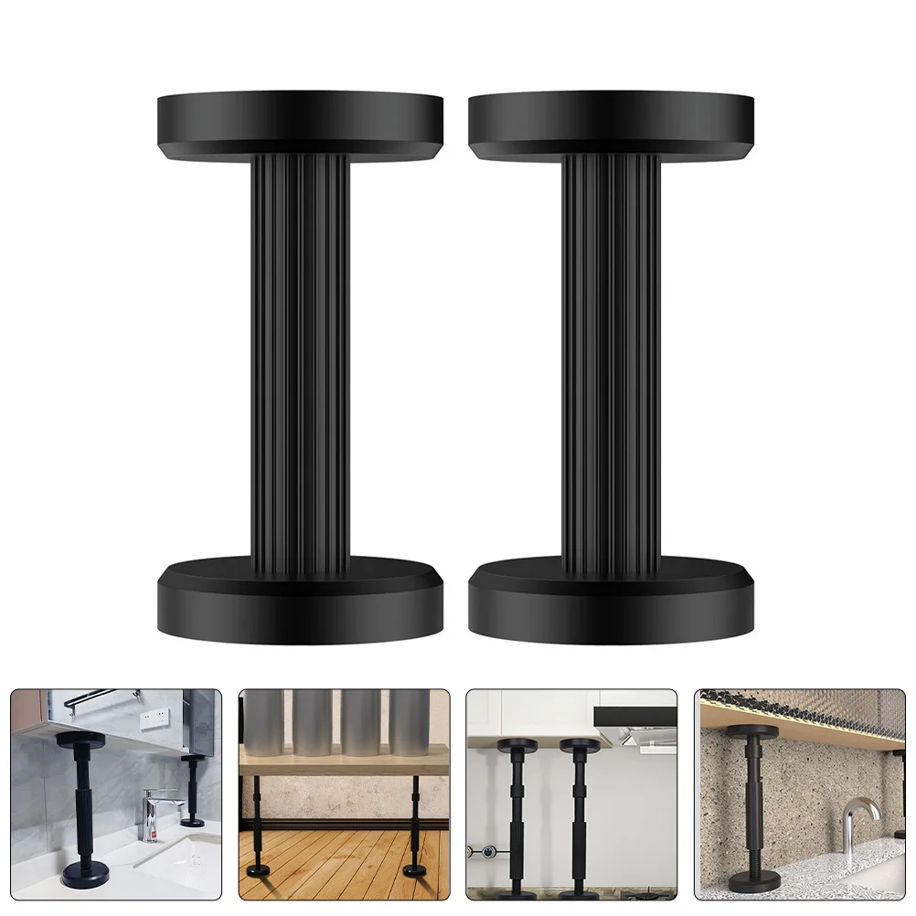 

2Pcs Adjustable Cabinet Support Pole Black Adjustable Height Cabinet Jacks Undermount Sink Mounting Brackets Stable Installation