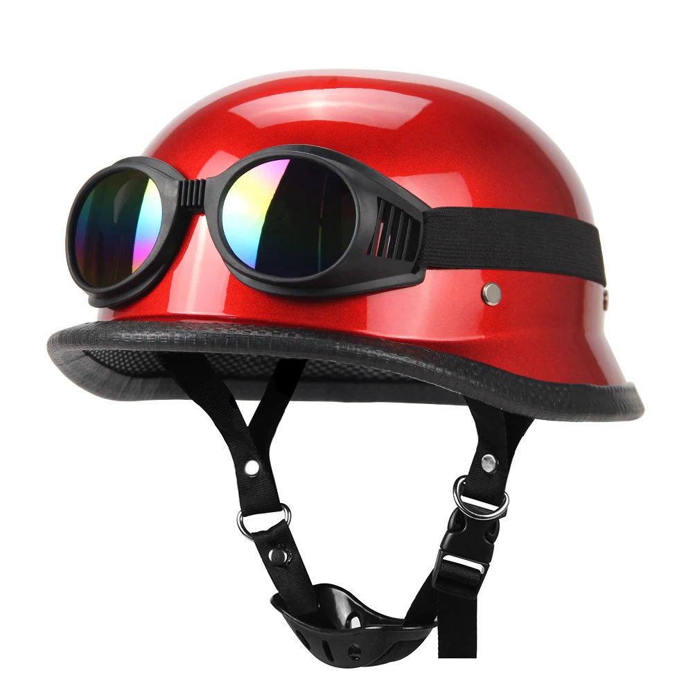 Motorcycle Half Helmet Four Seasons Retro Half Face Motocross Helmet Anti Fall Vintage Fashion Safety Helmets DOT Certification