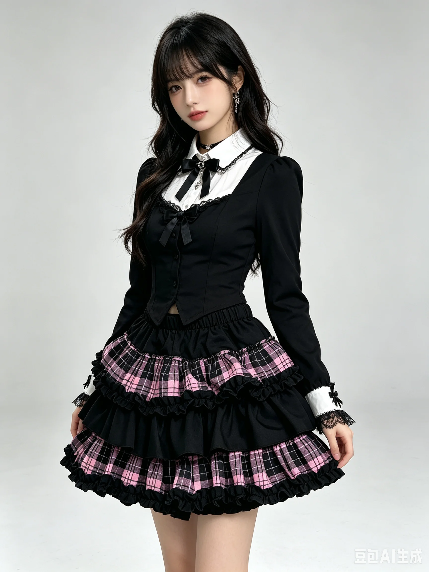 Y2K Preppy Coquette Tiered Plaid Cake Mini Skirt Color Options Elastic Waist Built-in Safety Liner Women Flowy Short Skirt Punk