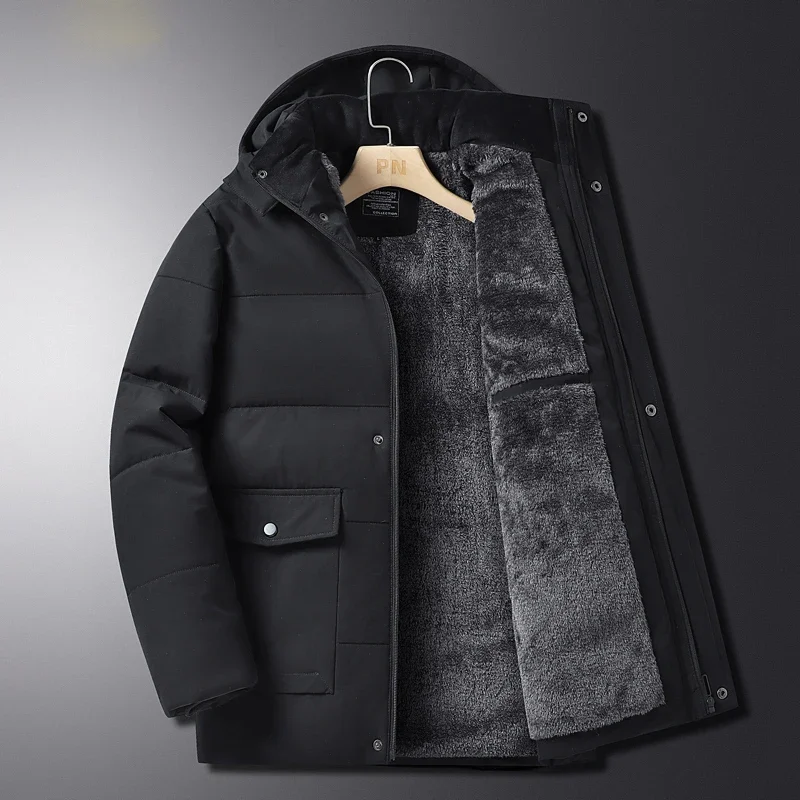 

2024 New Men's Long Parka -40℃ Winter Jacket Fashion Hooded Casual Windproof Coat Male Black Thick Wool Warm Ski Wear Clothes