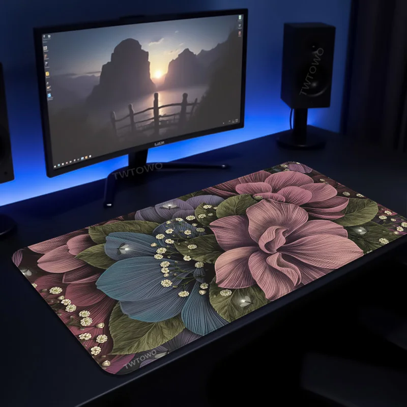 

Mouse Pad Flower Gamer printon demand Large Custom Mousepad XXL keyboard pad Carpet Soft Laptop Desktop Mouse Pad Mouse Mats