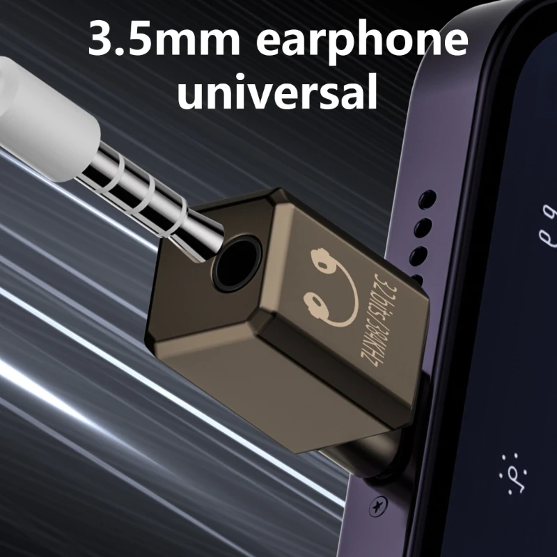 USB C to 3.5mm Sound Adapter, HiRes 32bit/384KHz USB C to Auxs Dongle HiFi Headphone Cable Cord for Phone 16 15