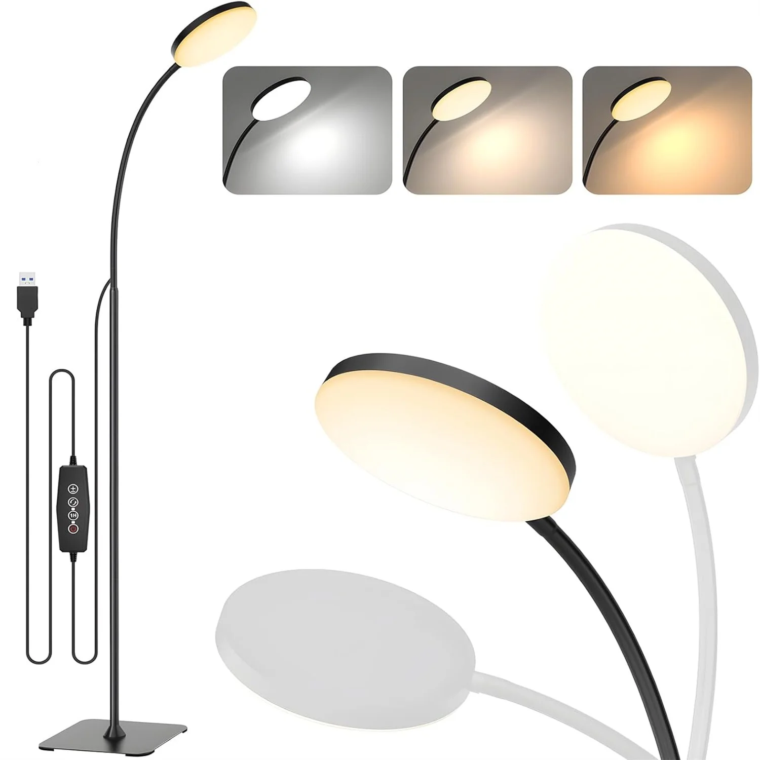 usb lampada de assoalho com gooseneck pe luz de leitura dimmable luz interior sala quarto decoracao do escritorio stand luz ajustavel 01