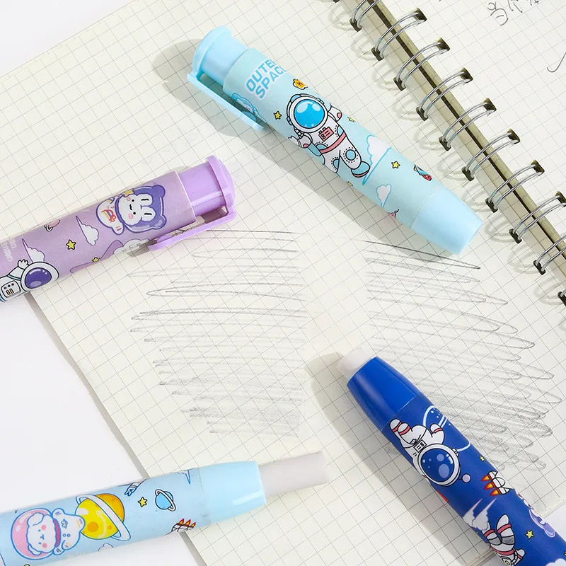 Kawaii Space Travel Astronaut Press Type Soft Rubber Eraser Kawaii School Office Supplies for Students Cool Prizes Stationery