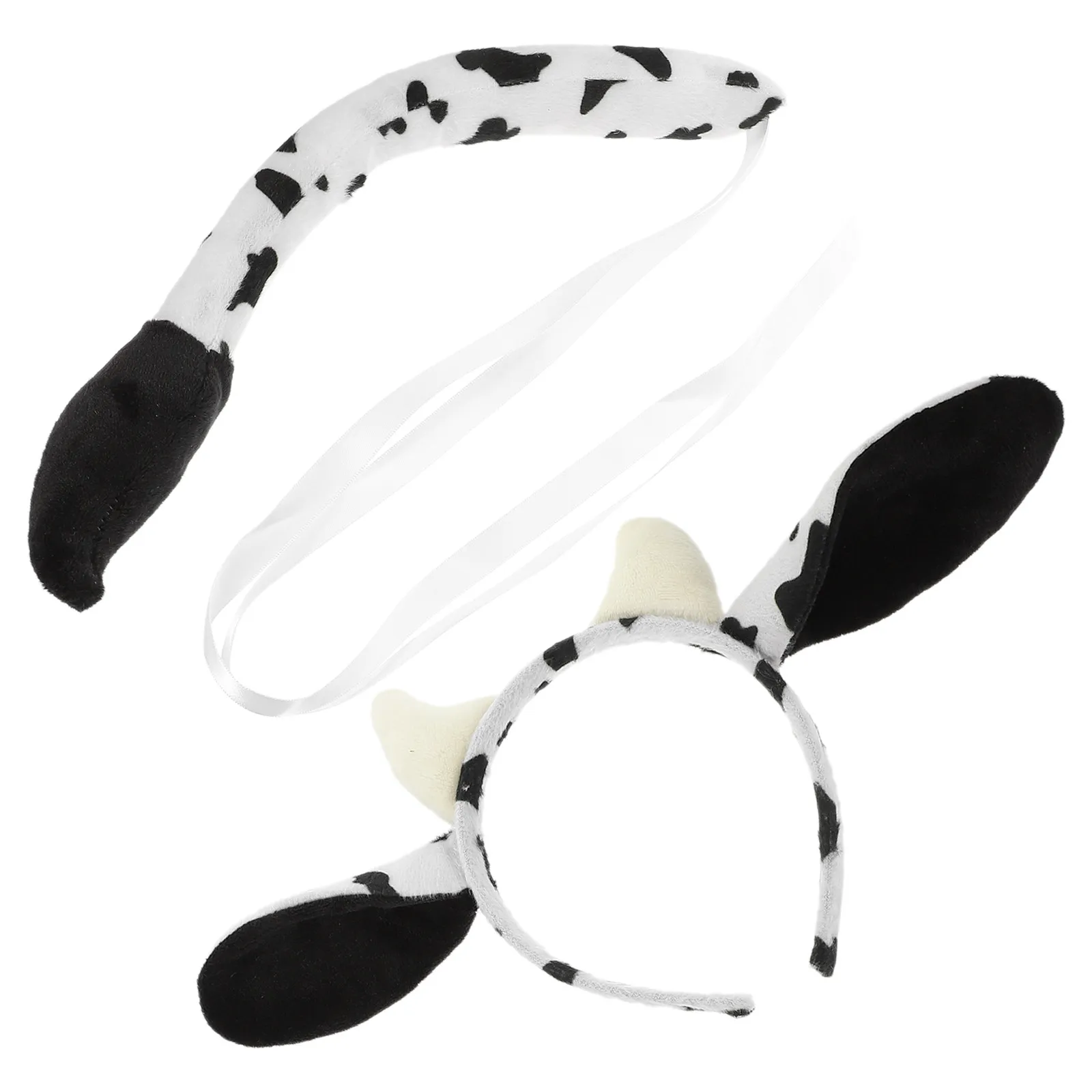 1Set Cow Costume Headband Tail Cosplay Props Party Stage Performance Accessories Cow Headband Party Costume Prop