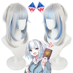 VTuber Hololive Hololive Gawr Gura Cosplay Wig Hololive English Cosplay Hair Gawr Gura headdress Peruca Adult Props