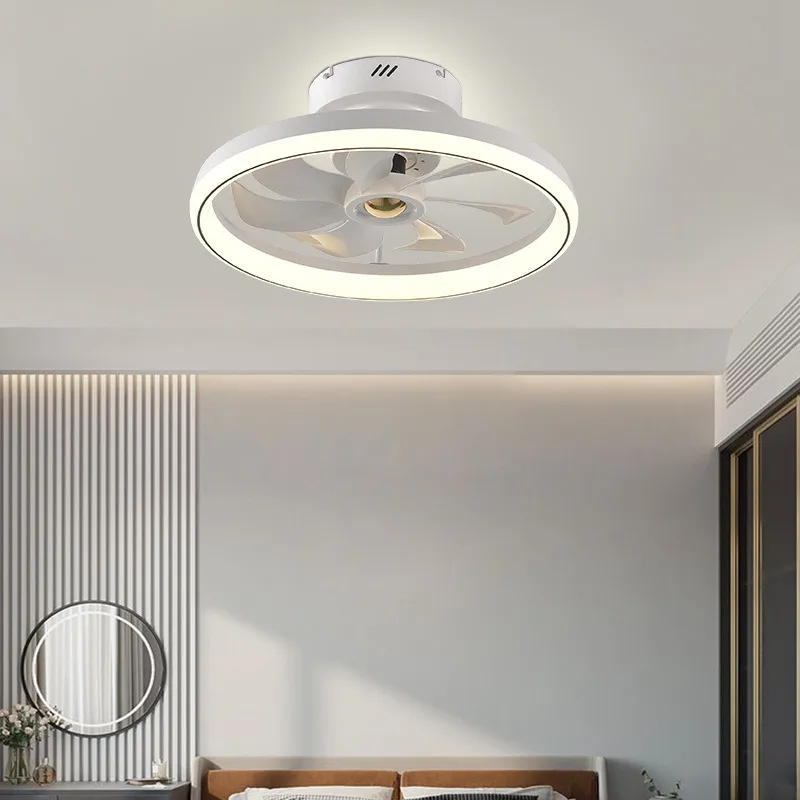 مصباح مروحة سقف لغرفة النوم من الأكريليك بسيط وذكي، وغرفة المعيشة وغرفة الدراسة، ومروحة سقف LED كتم الصوت وجهاز تحكم عن بعد #4