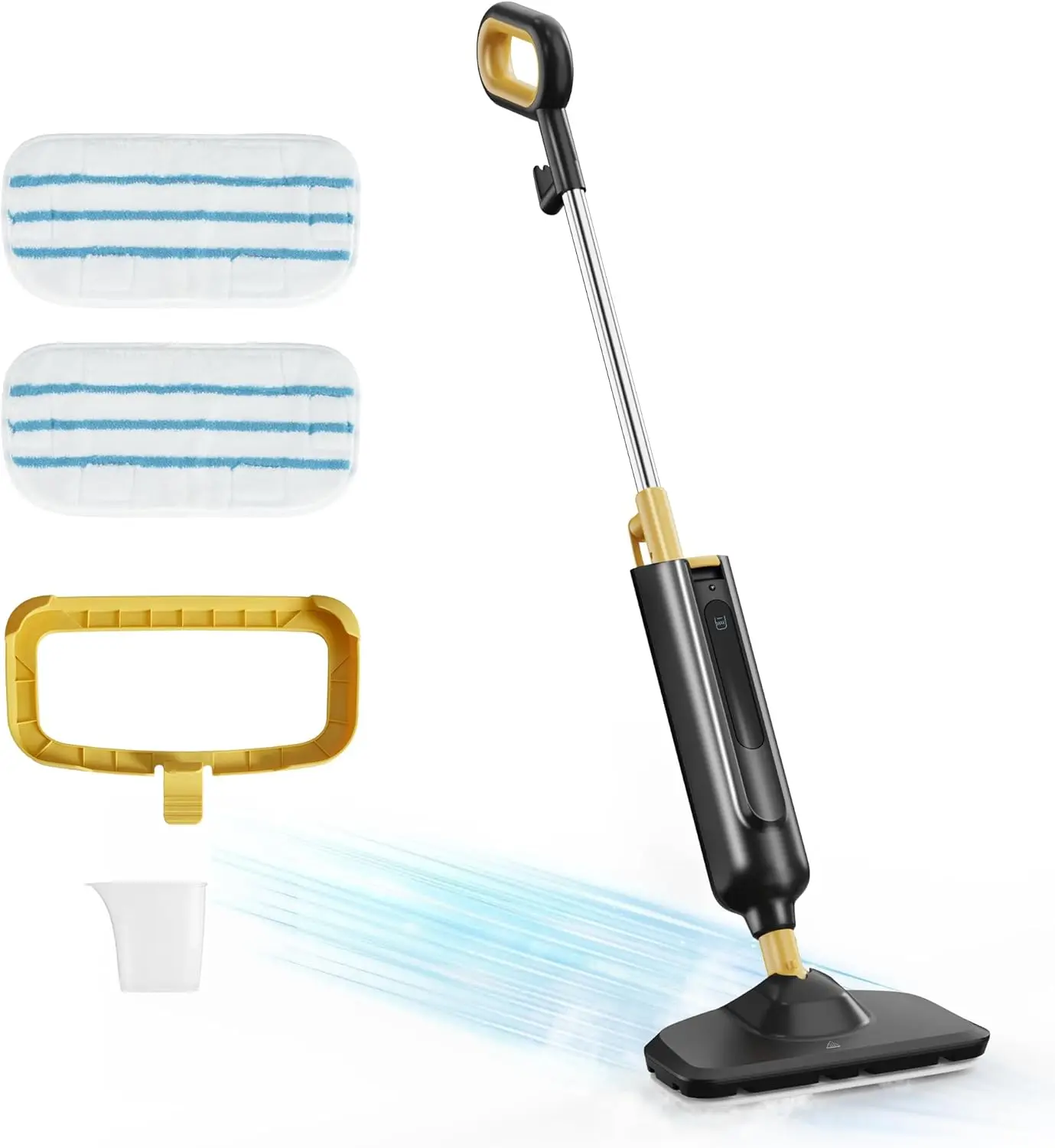 

Steam Mop for Hardwood/Tile/Carpet, Lightweight Steamer Cleaner for Floor Cleaning, 16.4 FT Cord and 2 Washable Pads