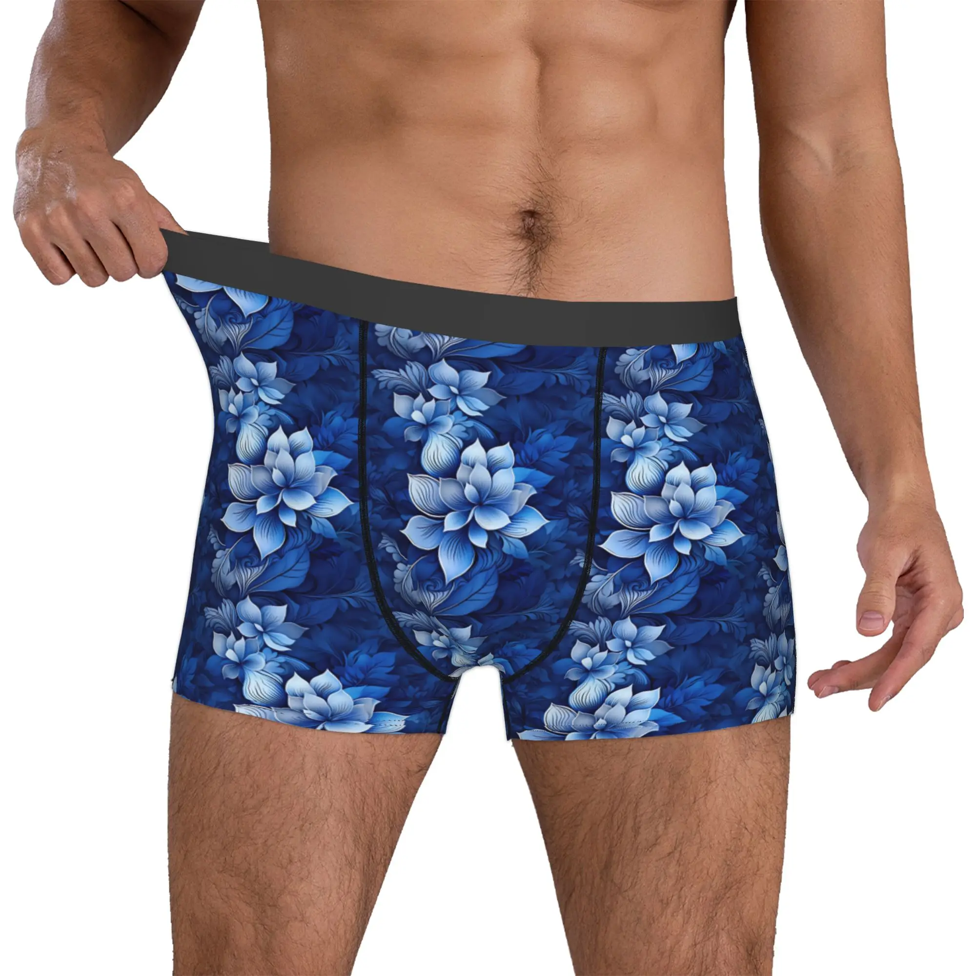 Luxury High 3D Floral Boxers Shorts Mens Fashion Trend 3D Flowers Briefs Underwear Novelty Underpants