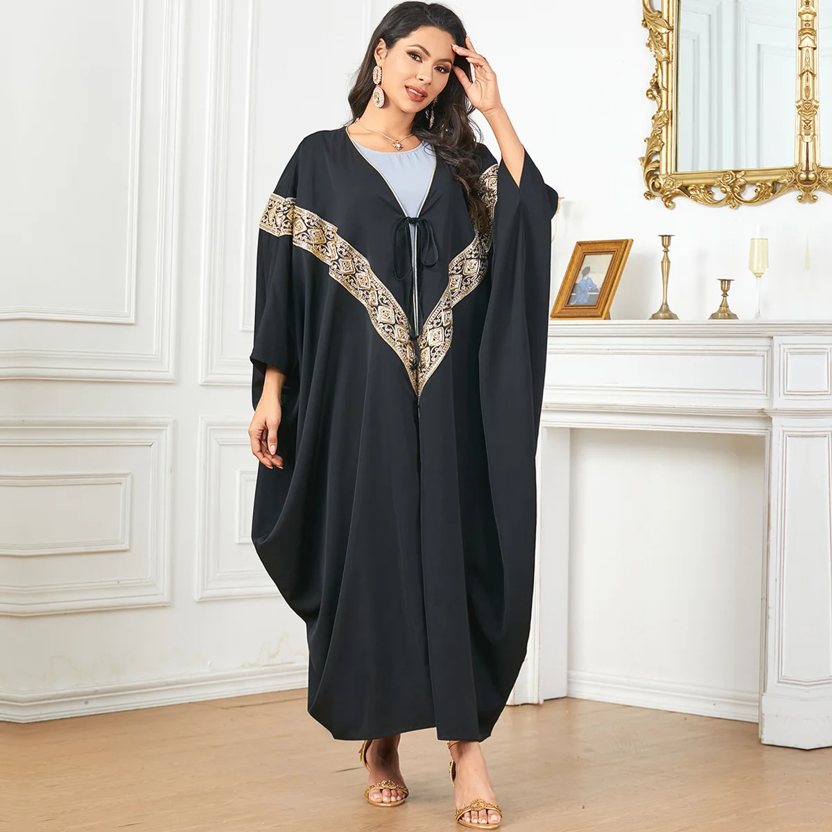 

Kimono Open Abayas for Women Muslim Black Maxi Dress Islam Cardigan Dubai Kaftan Turkey Robe Eid Djellaba Kebaya Caftan Jalabiya