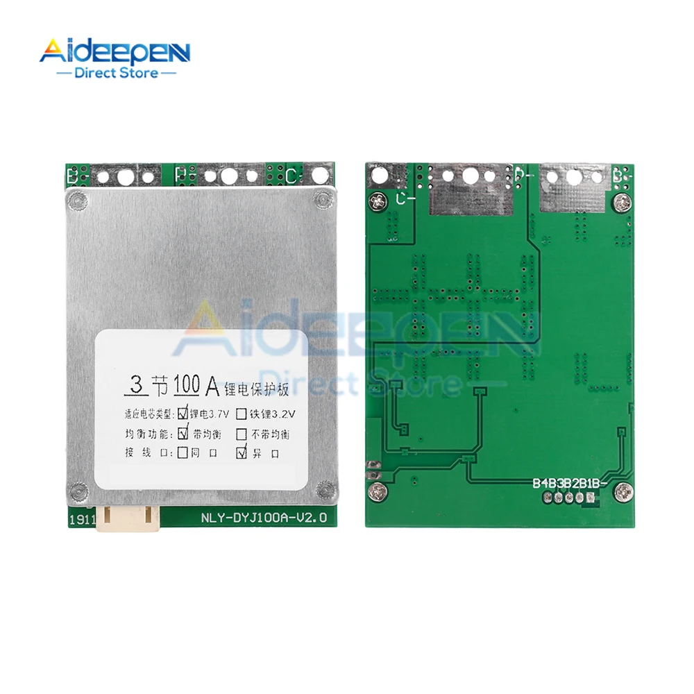 3S Bms 12V 65A 100A Li-ion Ternary Lithium Battery Protection Circuit Board Li-polymer Balance Charging Module With Equalizer
