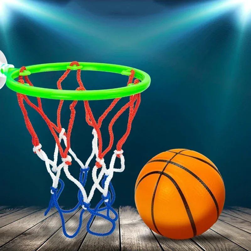 Juego de pelotas de aro de baloncesto para niños pequeños, juego de pelotas suaves para el baño y la Oficina, juguete para interiores y exteriores