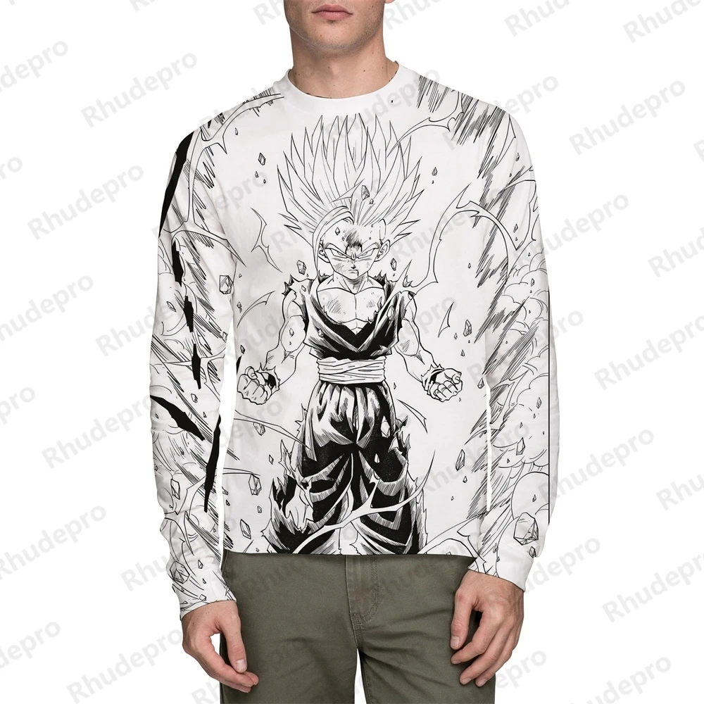 

2024 Dragon Ball Men's 3D Long sleeve T-shirt Summer New Style Sport Loose-fitting Couples Autumn Fashion Men's T-shirt