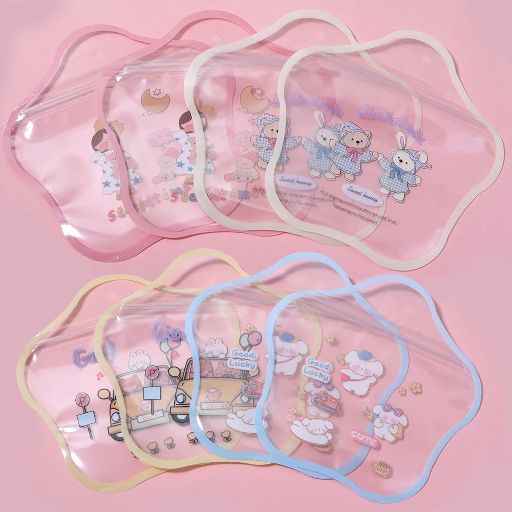 10pcs/lot Cute Star Shape Self-sealing Bags Cartoon Illustration Pakaging Bags For DIY Jewelry   Cookie Candy Storage Bag‌