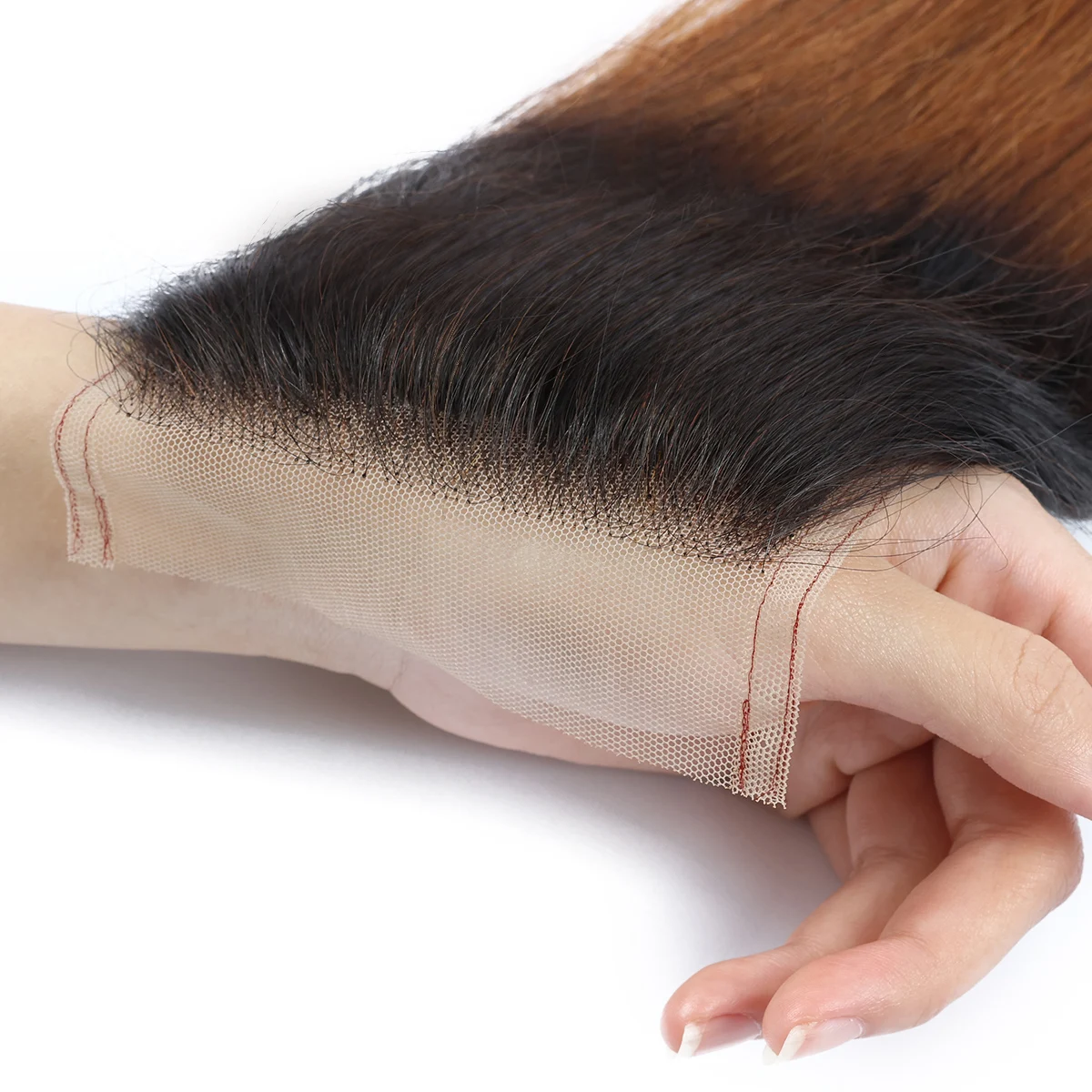 T1B/33 4X4 Straight Hair Closures Colored 4*4 Lace Closure 100% Human Hair Closure With Baby Hair Omber Brown Remy Hair HairUGo