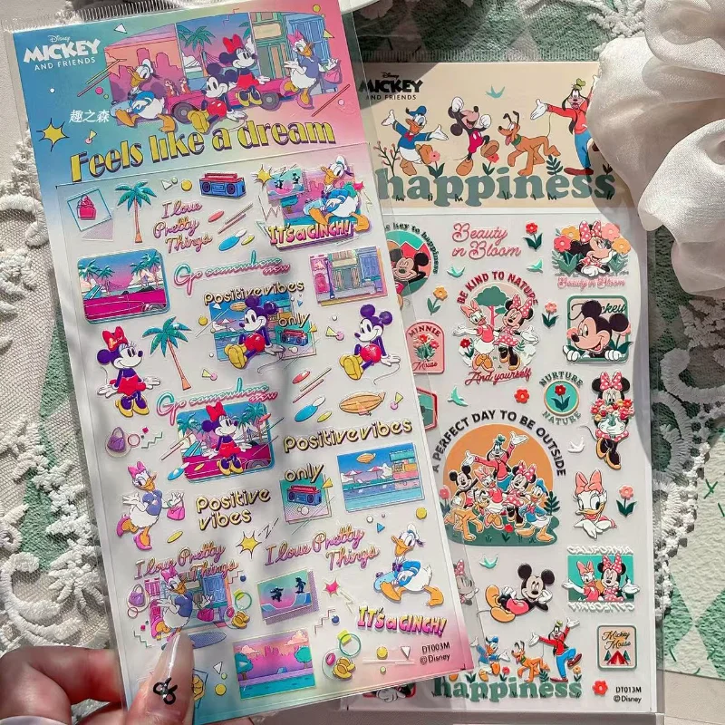 

Наклейка с Микки Маусом Диснея, милая наклейка с Минни из мультфильма для девочек, маникюрный чехол для мобильного телефона, украшение для чашки воды, наклейка с наградой